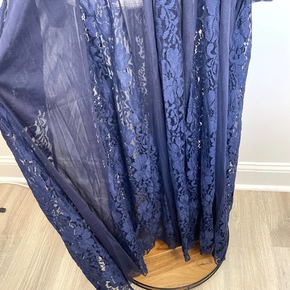 We Are HAH Mama C Sheer Lace Slip Maxi Dress In Navy Size Medium New - Picture 7 of 15